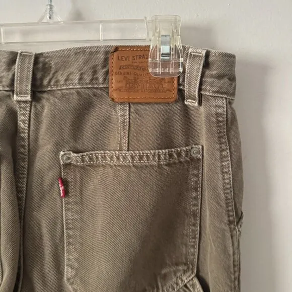 🦋 LEVI'S Brown Dad Utility Jeans Pants 25 Loose Straight Fit High Rise Y2k