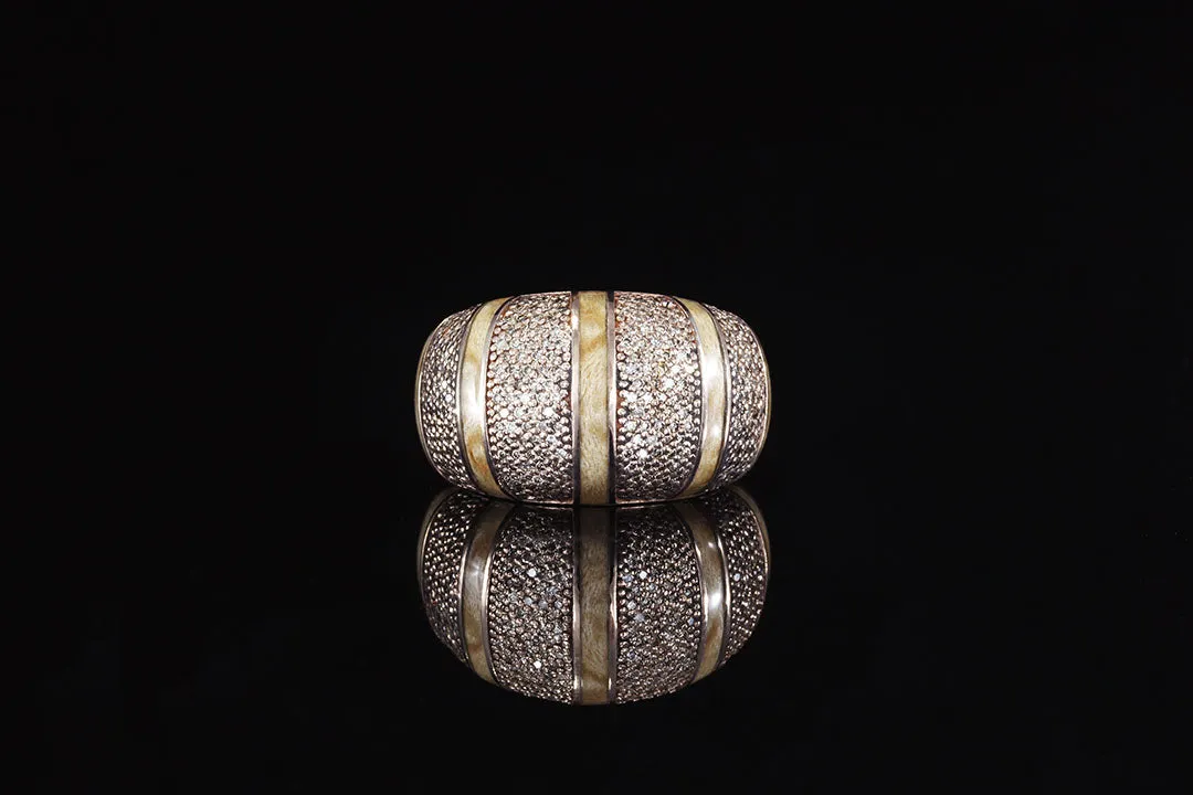 14K ROSE GOLD COCKTAIL RING WITH CHAMPAGNE DIAMONDS