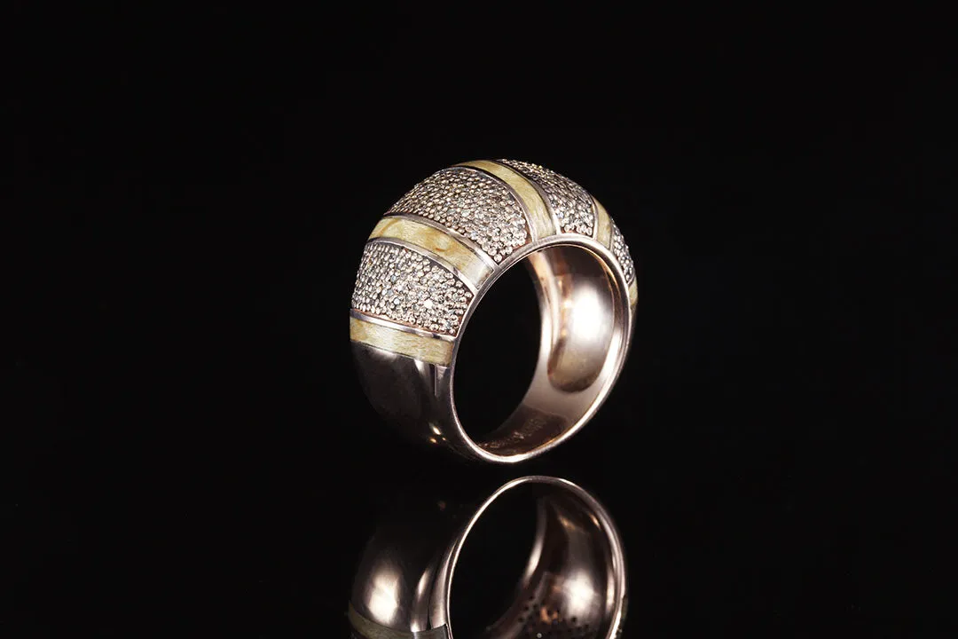 14K ROSE GOLD COCKTAIL RING WITH CHAMPAGNE DIAMONDS