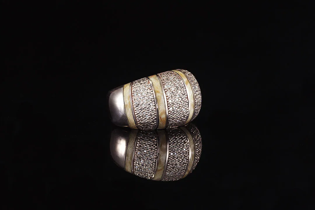 14K ROSE GOLD COCKTAIL RING WITH CHAMPAGNE DIAMONDS