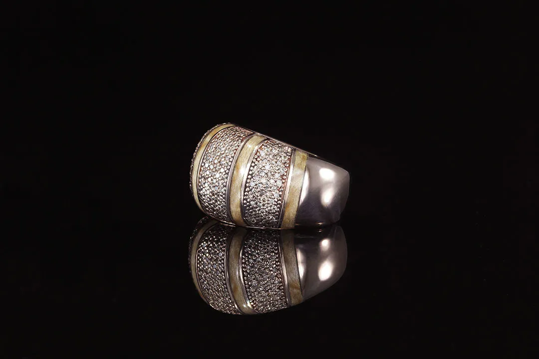 14K ROSE GOLD COCKTAIL RING WITH CHAMPAGNE DIAMONDS