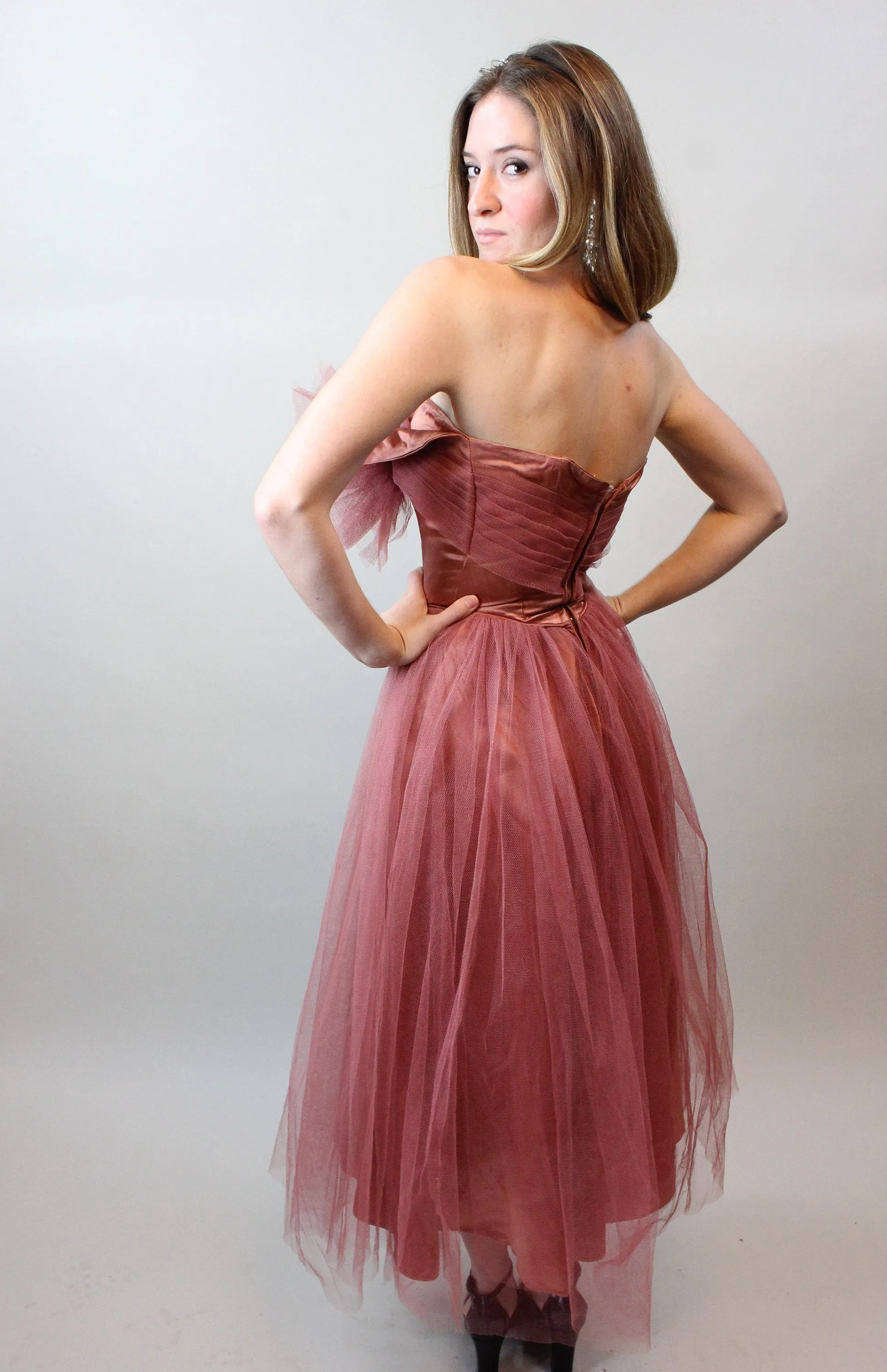 1950s EMMA DOMB coral cupcake tulle dress xxs  | new spring summer