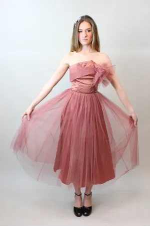 1950s EMMA DOMB coral cupcake tulle dress xxs  | new spring summer
