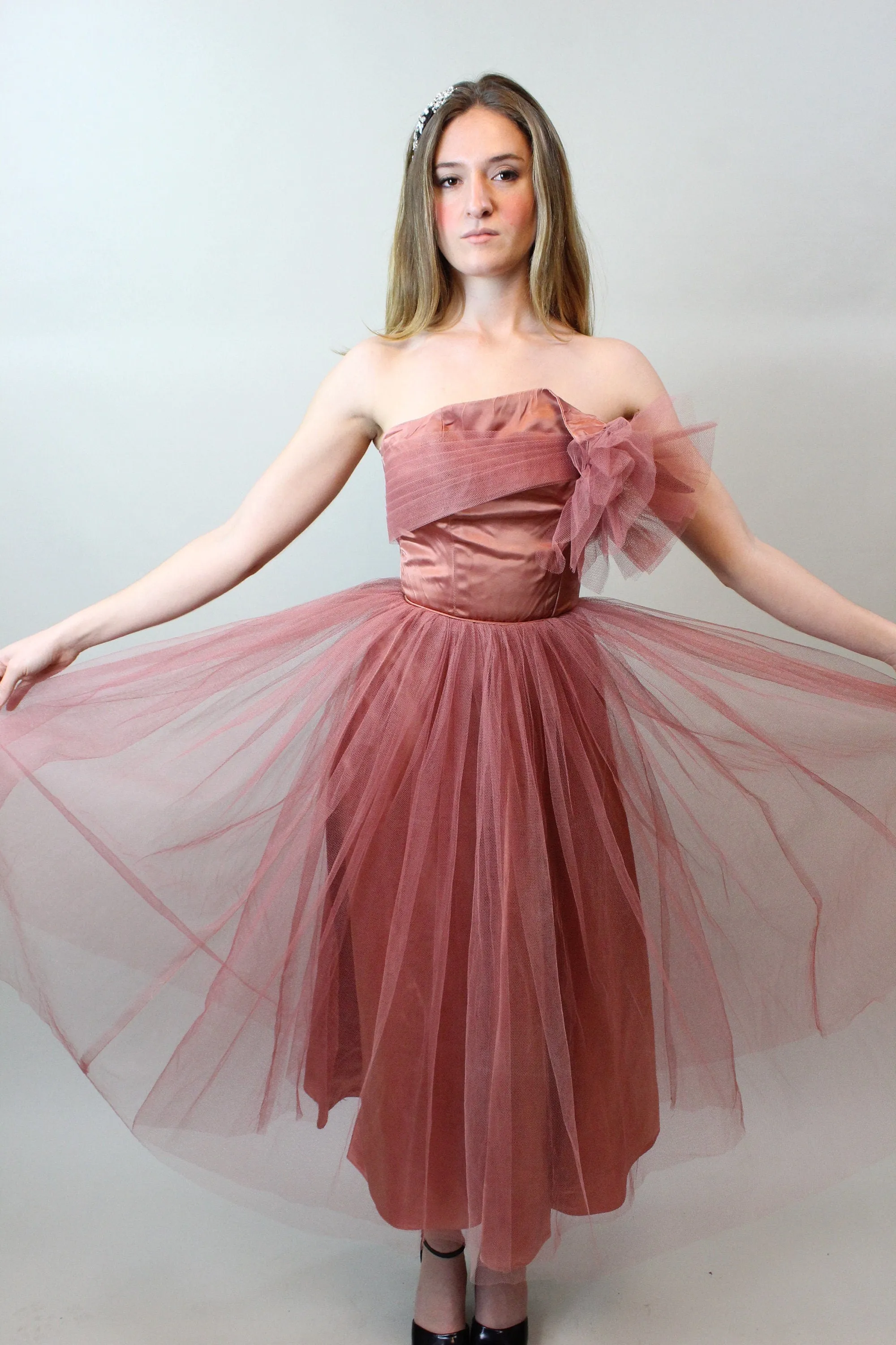 1950s EMMA DOMB coral cupcake tulle dress xxs  | new spring summer