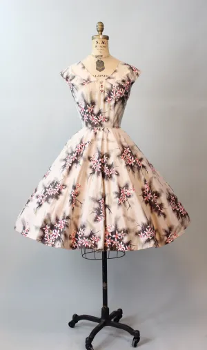 1950s PARADISE HAWAII pikake flower cotton dress xs | new spring