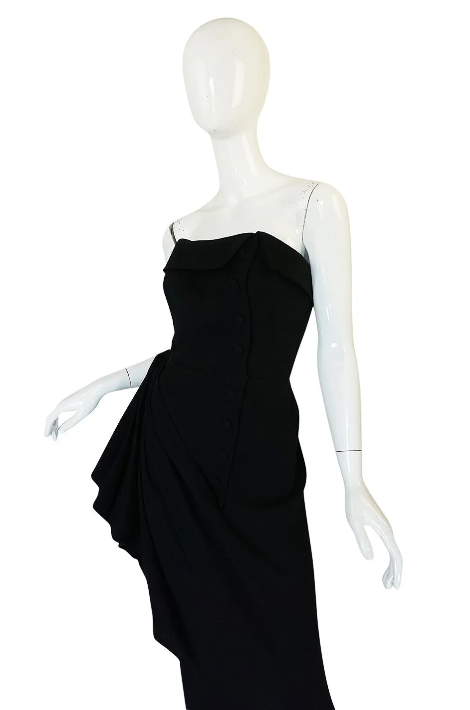 1950s Strapless Demi-Couture Paul Dauuay Fitted Dress