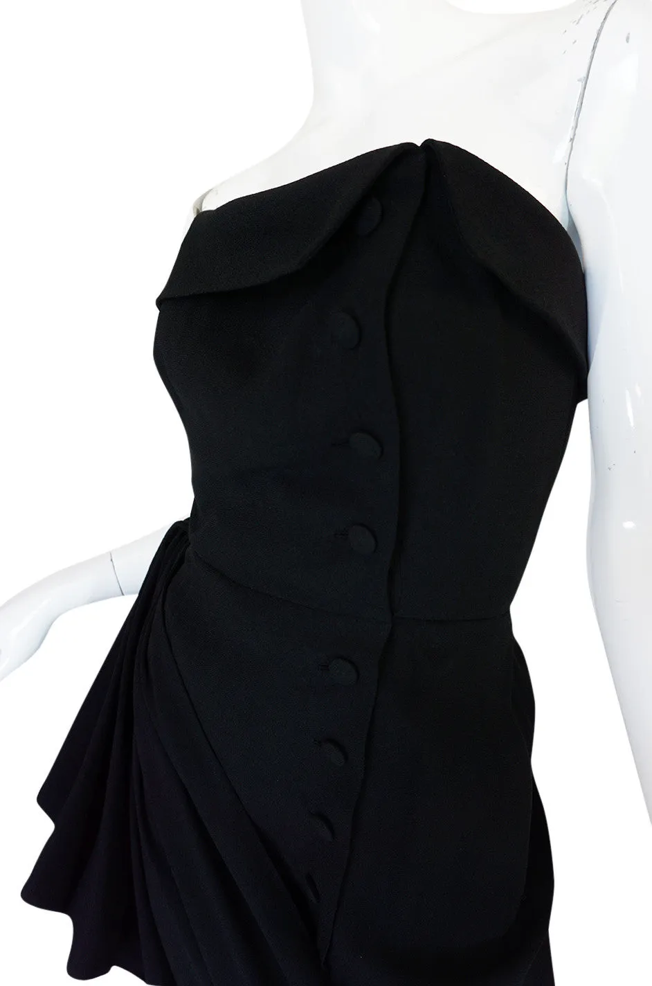 1950s Strapless Demi-Couture Paul Dauuay Fitted Dress