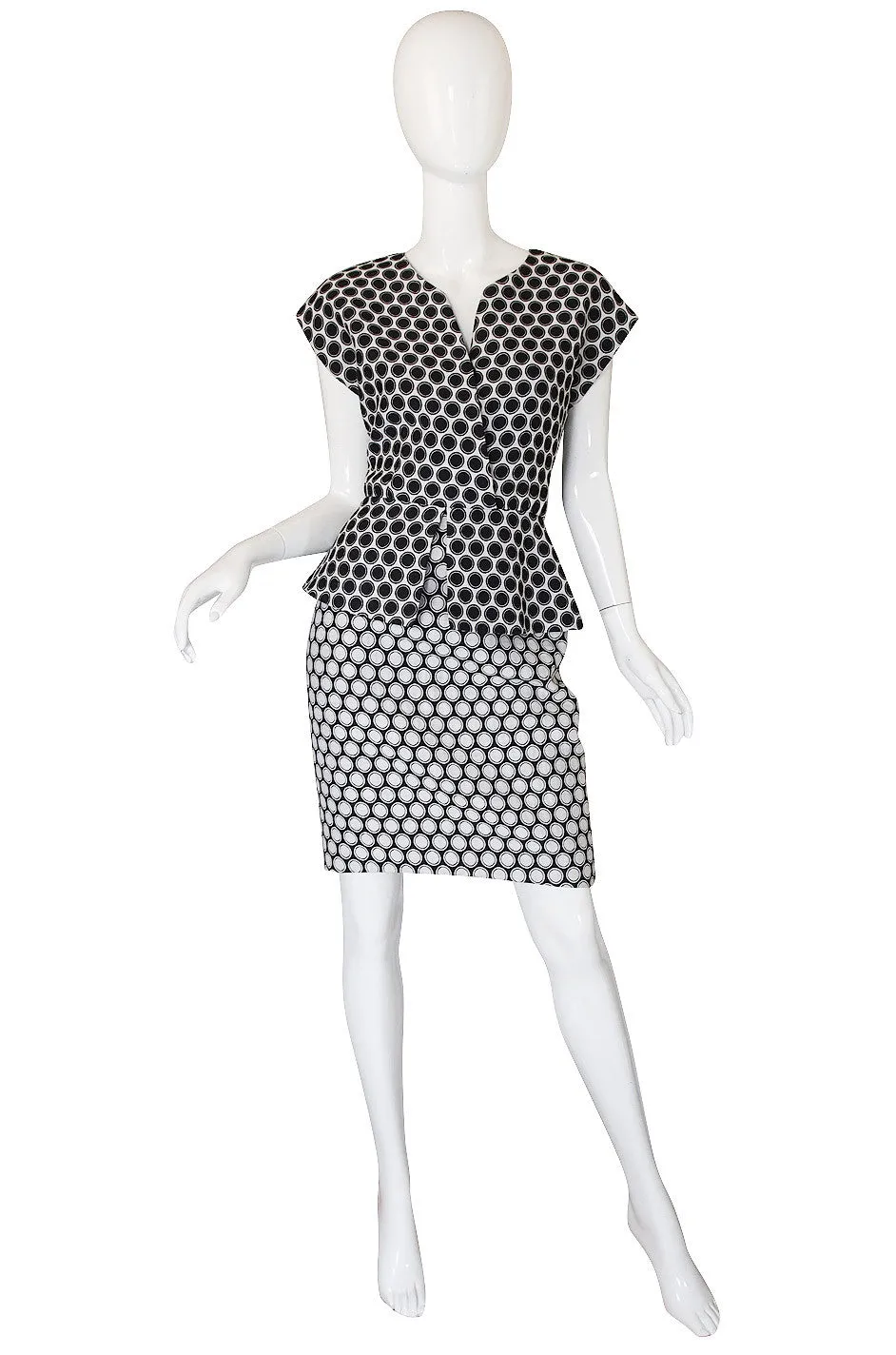 1980s Christian Dior Fitted Dot Dress