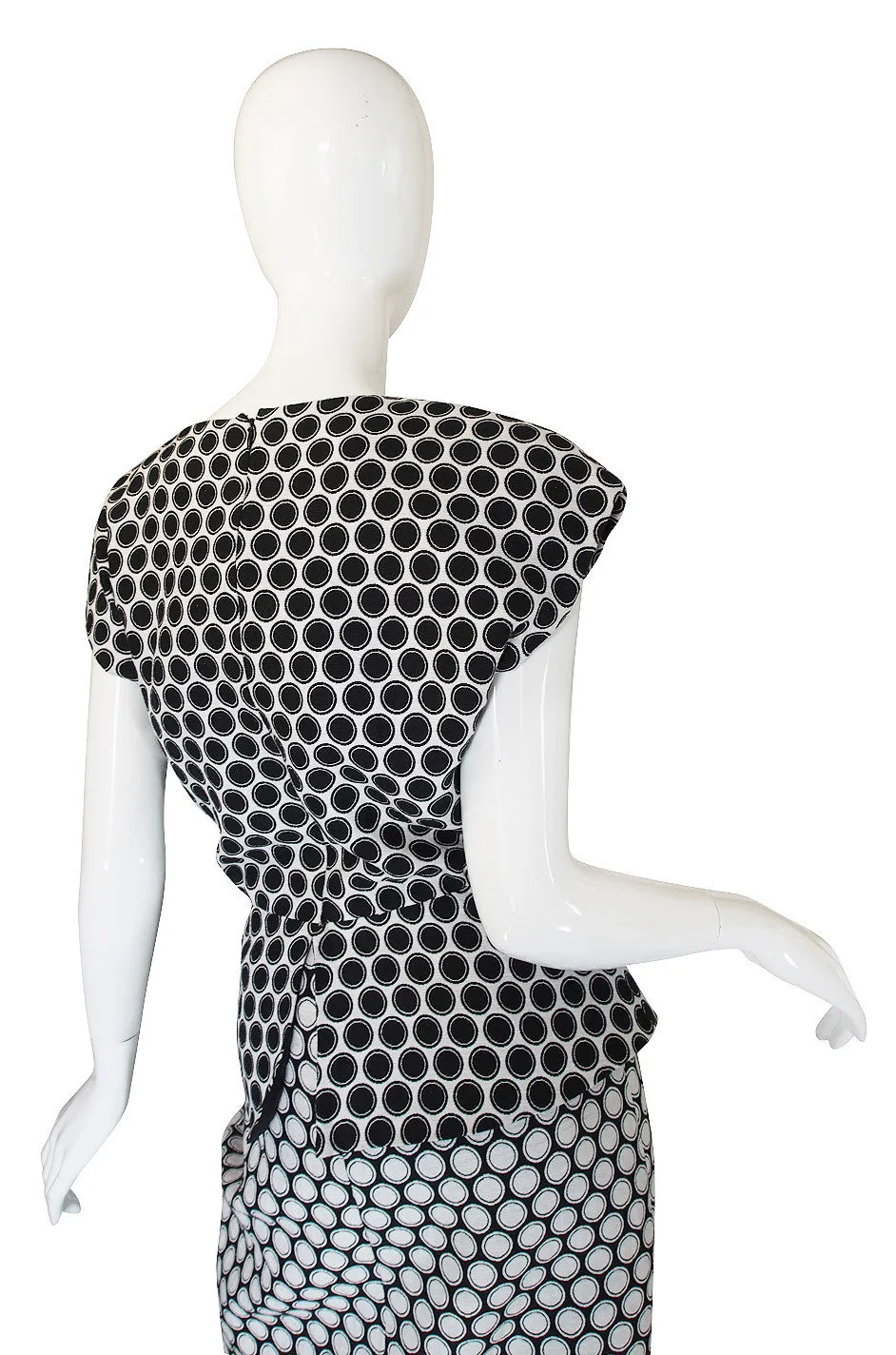 1980s Christian Dior Fitted Dot Dress
