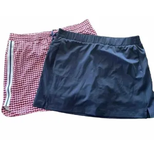 (2) Lady Hagen Skort Womens Size XL Blue Lined Pull On Skirt Golf Shorts Pockets