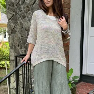 28 MADE IN ITALY KNIT SPRINKLE LIGHT SWEATER