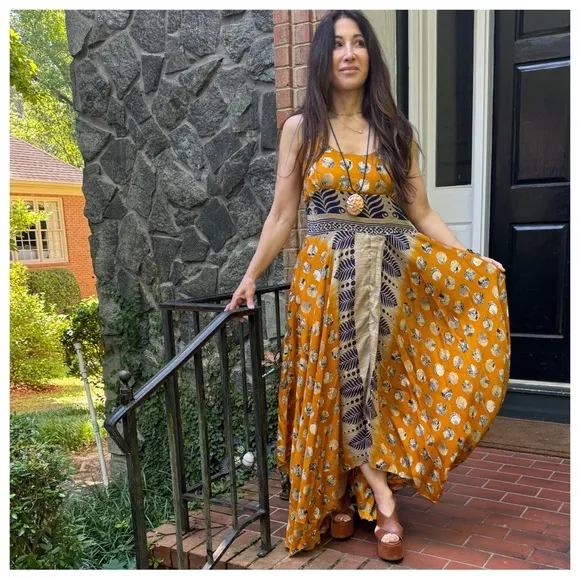 34 Beautiful Silk Blend One of a Kind Sleeveless Maxi Dress