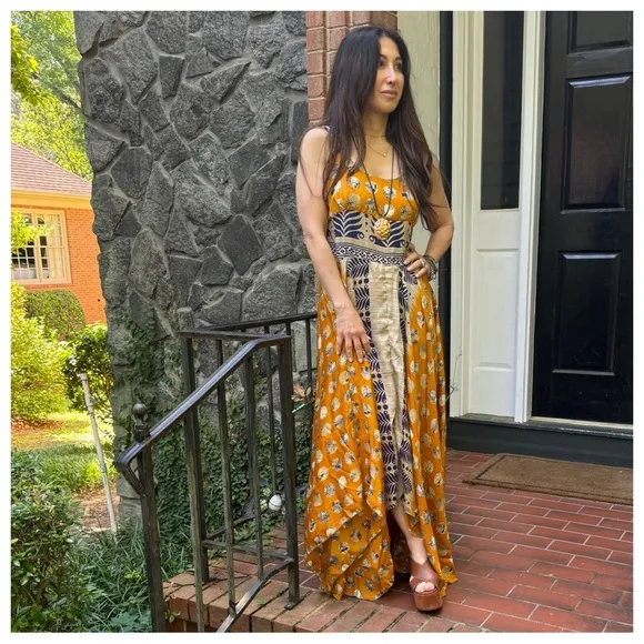 34 Beautiful Silk Blend One of a Kind Sleeveless Maxi Dress
