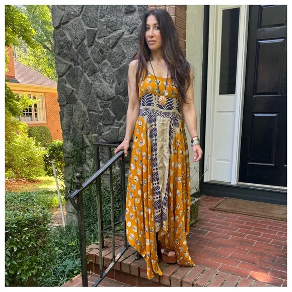 34 Beautiful Silk Blend One of a Kind Sleeveless Maxi Dress