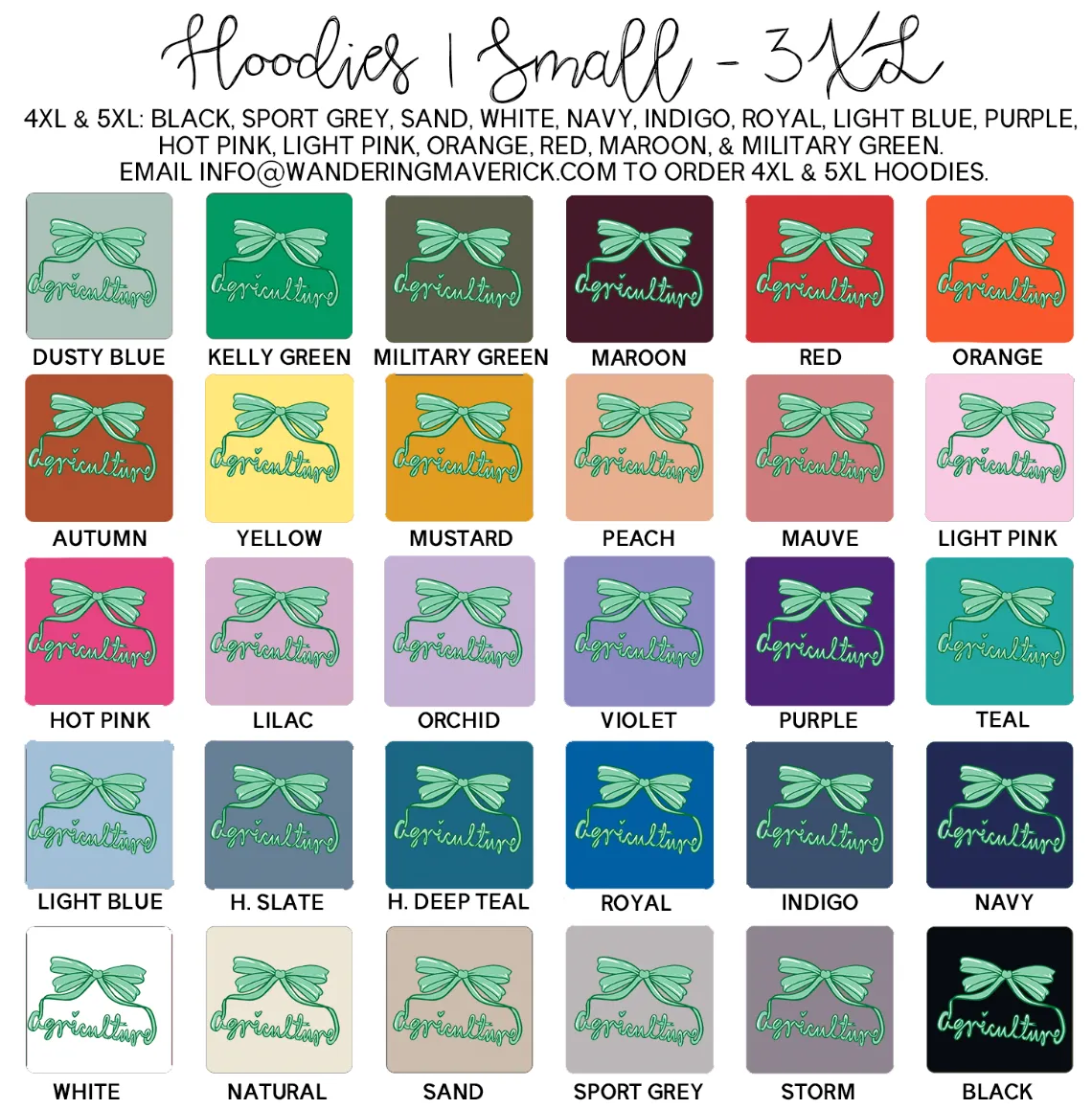 4-H Agriculture Bow Hoodie (S-3XL) Unisex - Multiple Colors!