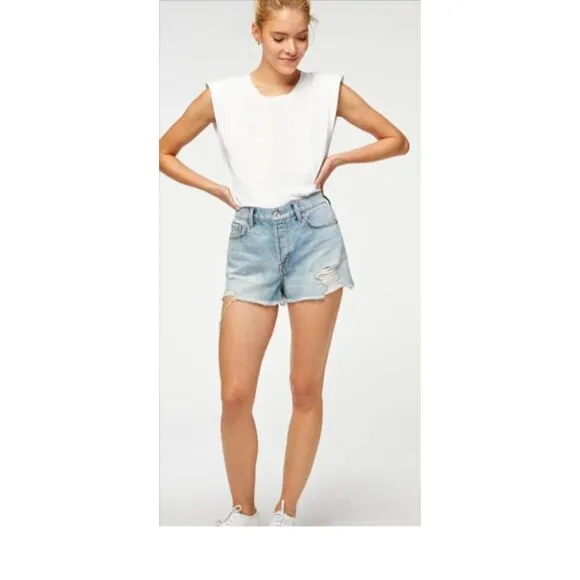 7 for All Mankind Monroe Cut Off Denim Short Size 27 Retail $138 💸BOGO🎉