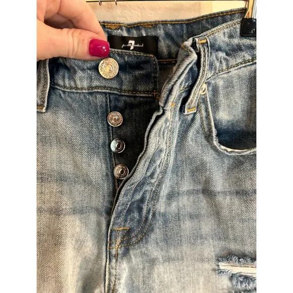 7 for All Mankind Monroe Cut Off Denim Short Size 27 Retail $138 💸BOGO🎉