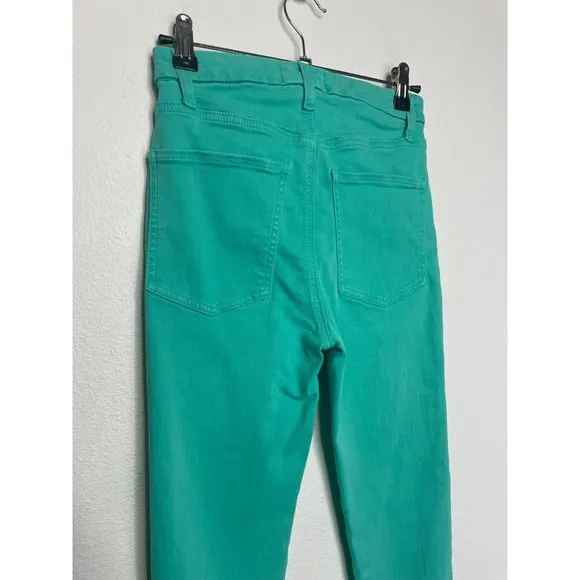 7 For All Mankind Size 26 Ultra High Rise Skinny Boot Jeans Atlantis Green Denim