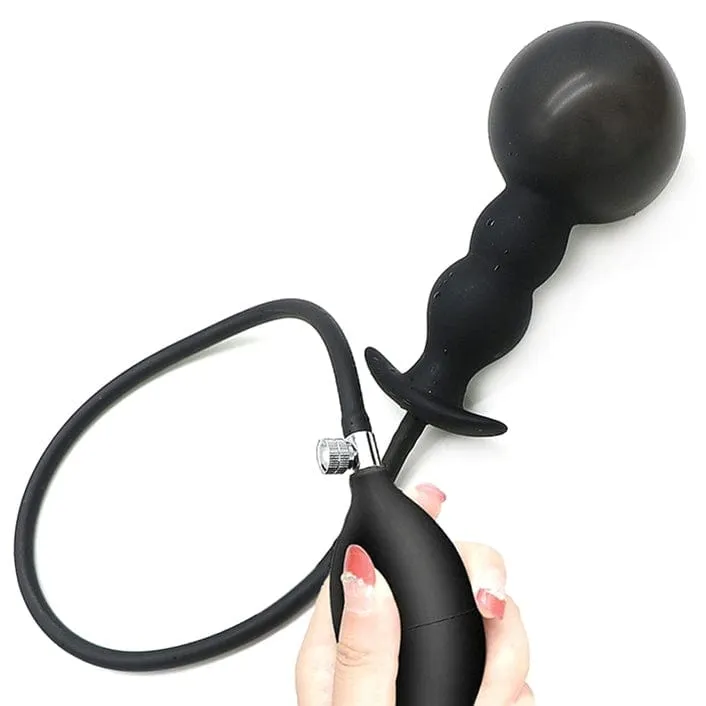 9068M      Inflatable Silicone Beaded Anal Trainer Plug