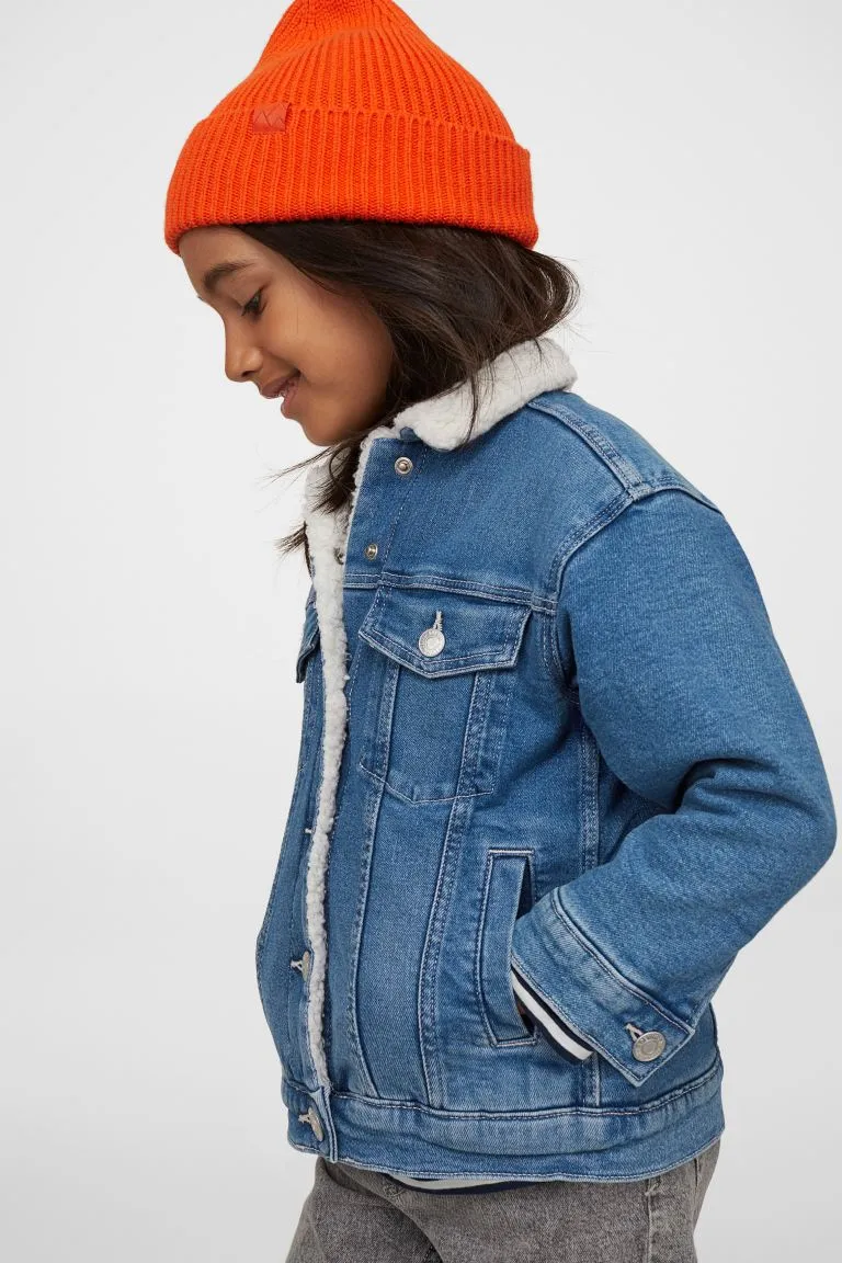 [9/10y] Lined Denim Jacket