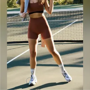 979. FREE PEOPLE Never Better Bike Shorts in Sienna Sz XS NWOT $48