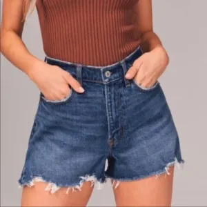 Abercrombie &amp; Fitch Jean Shorts The Cutoff Short High Rise Demin NWT Size 33