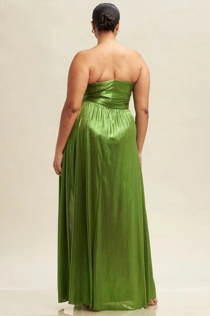 Admirable Elegance Metallic Green Formal Dress