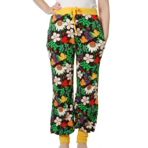 Adult's Autumn Flowers - Brown Baggy Pants - 1 Left Size XS