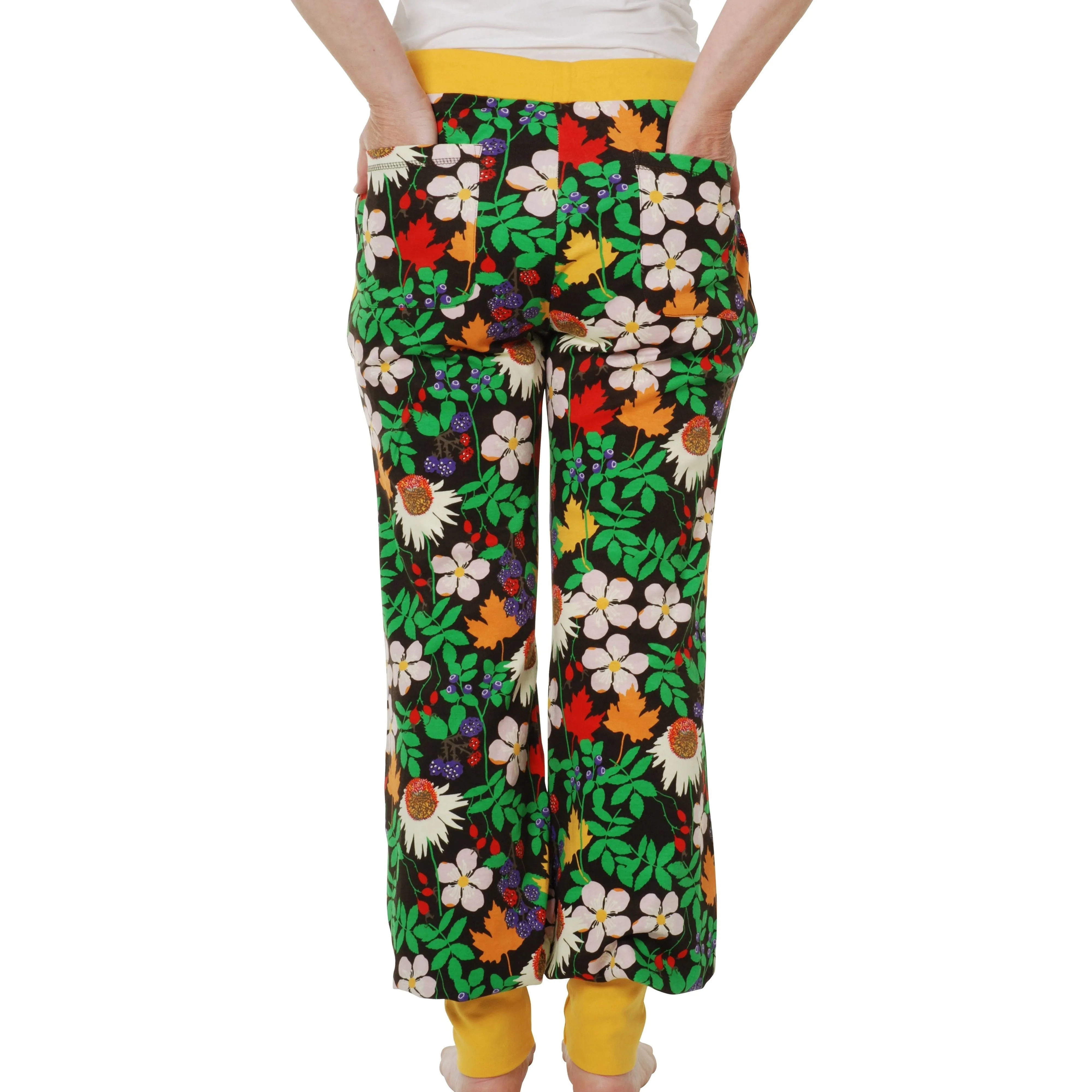 Adult's Autumn Flowers - Brown Baggy Pants - 1 Left Size XS