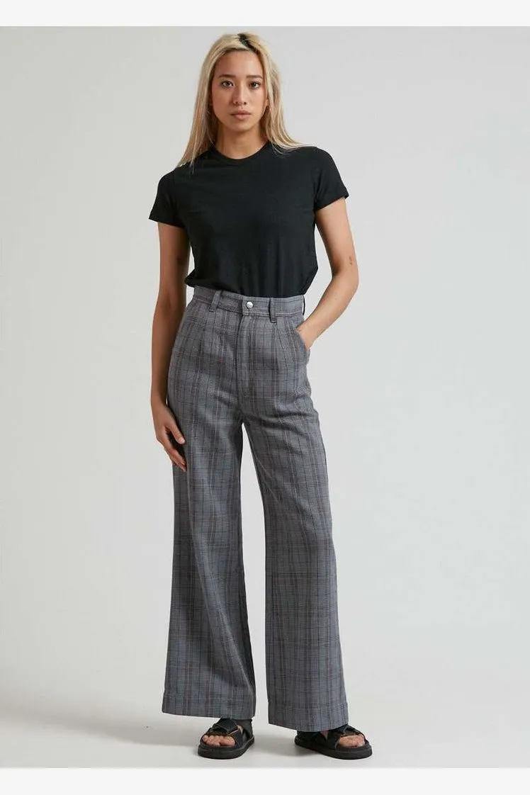 AFENDS MAISIE - HEMP CHECK FLARED PANT