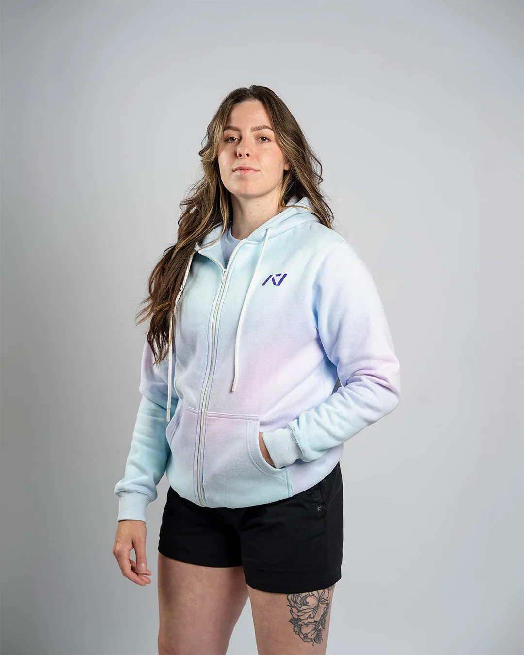 Affirmation Zip Non Bar Grip Hoodie - Pastel