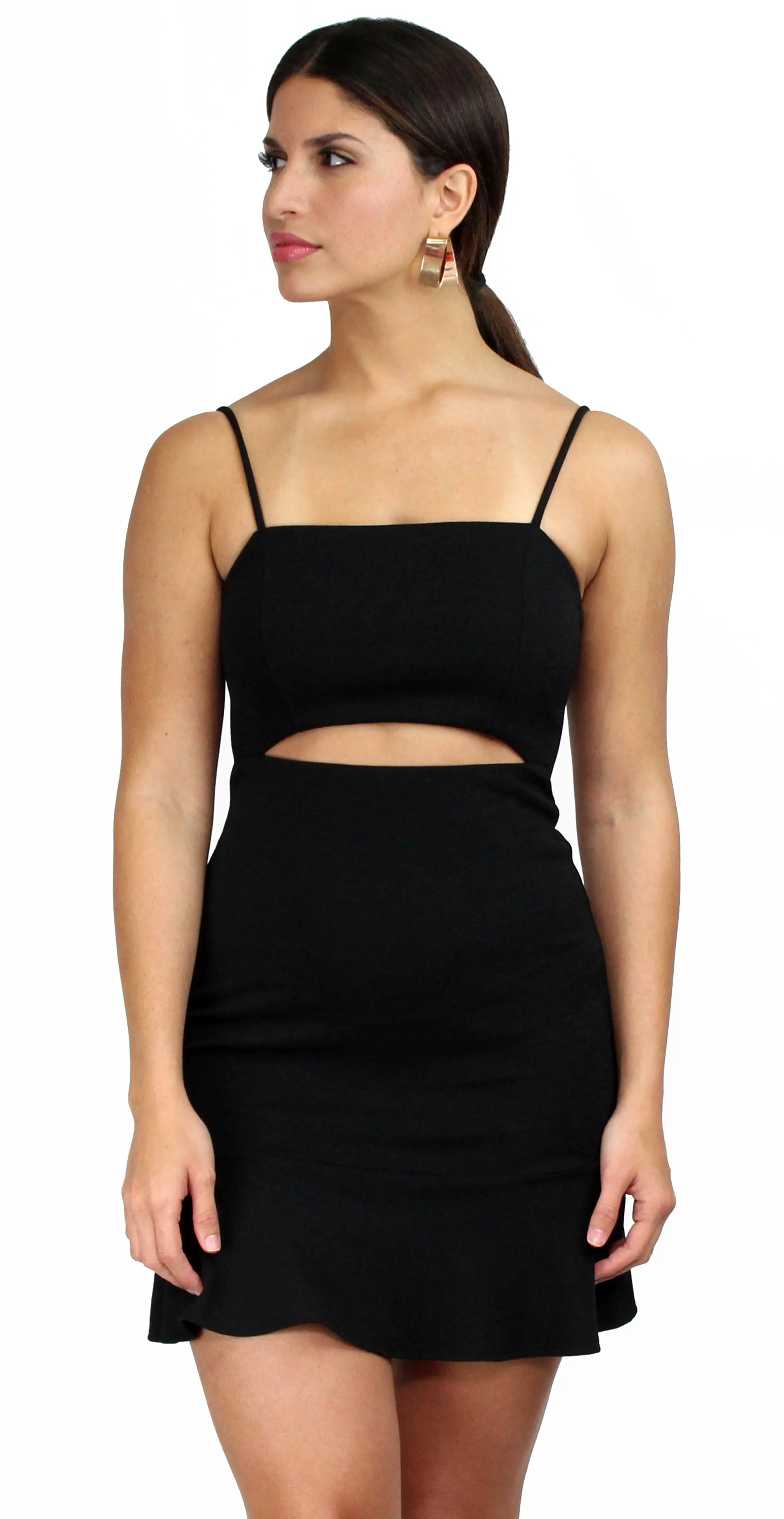 After Hours Black Cutoff Bodycon Dress