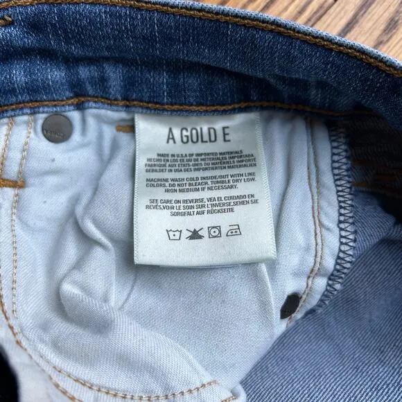 AGolde A Golde Blue Sophie High-Rise Distressed Skinny Jeans Size 24