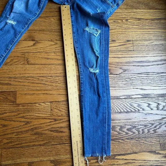 AGolde A Golde Blue Sophie High-Rise Distressed Skinny Jeans Size 24