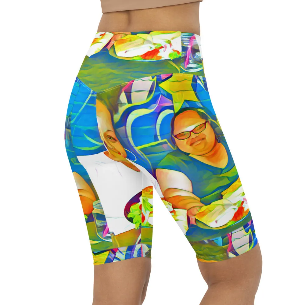 Airfros And Babyhairs Blue Mukbang All Over Print Biking Shorts