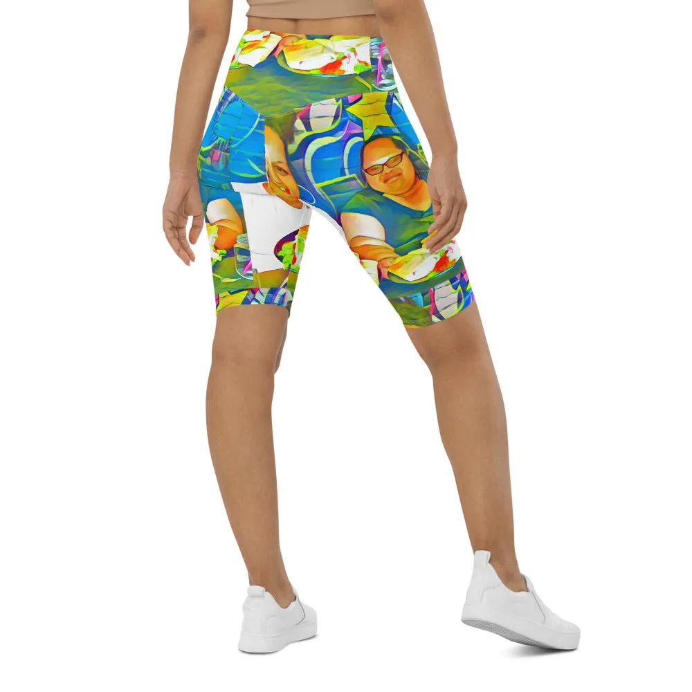 Airfros And Babyhairs Blue Mukbang All Over Print Biking Shorts