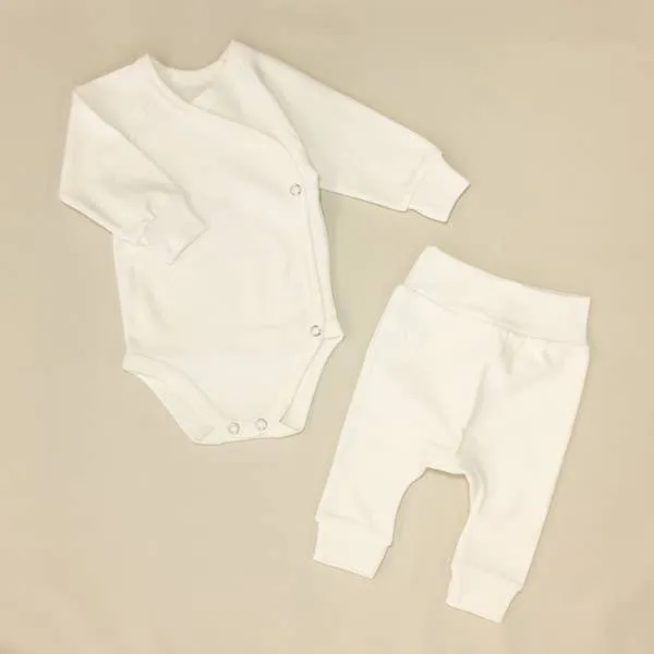 Alabaster Minimalist Kimono Bodysuit & Harem Pants