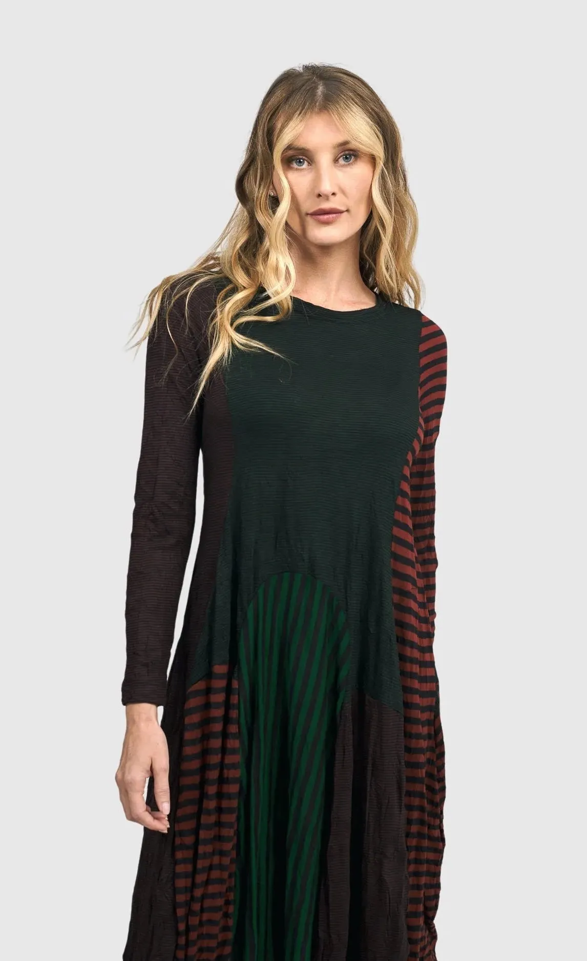 Alembika Juno Stripes Crew Cocoon Dress