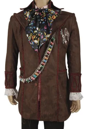 Alice In Wonderland Johnny Depp Mad Hatter Jacket Pants Tie 6 pcs Costume