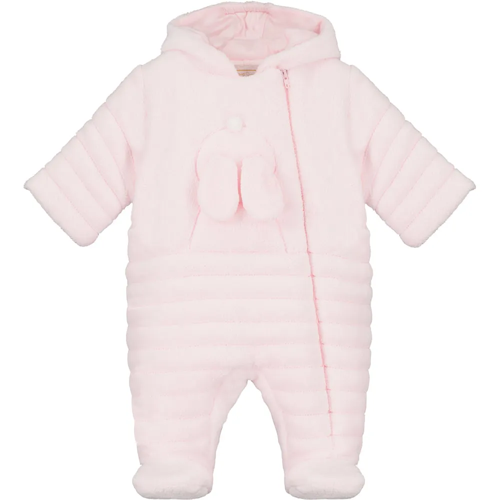 Alison Pink Fleece Baby Pramsuit
