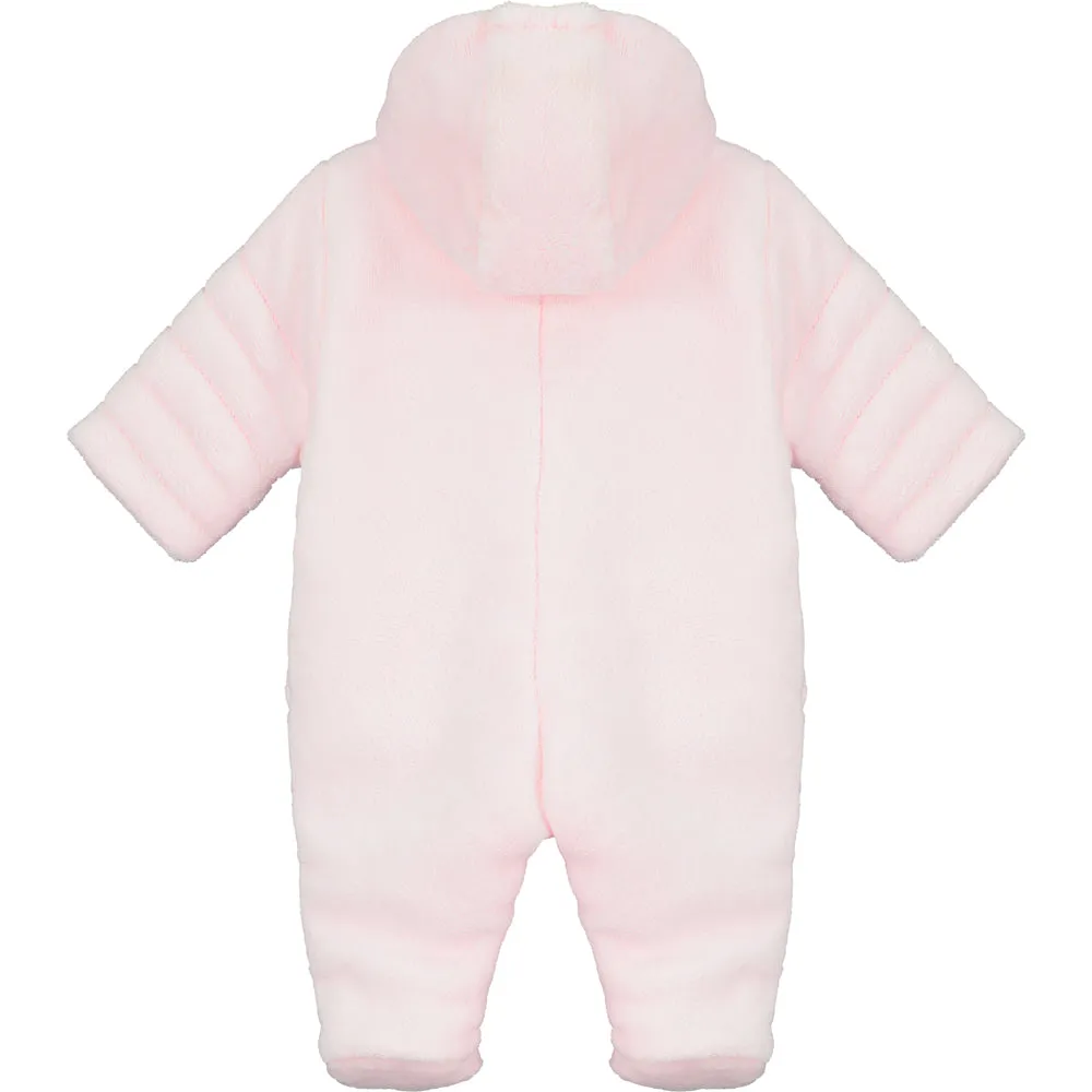 Alison Pink Fleece Baby Pramsuit