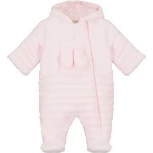 Alison Pink Fleece Baby Pramsuit