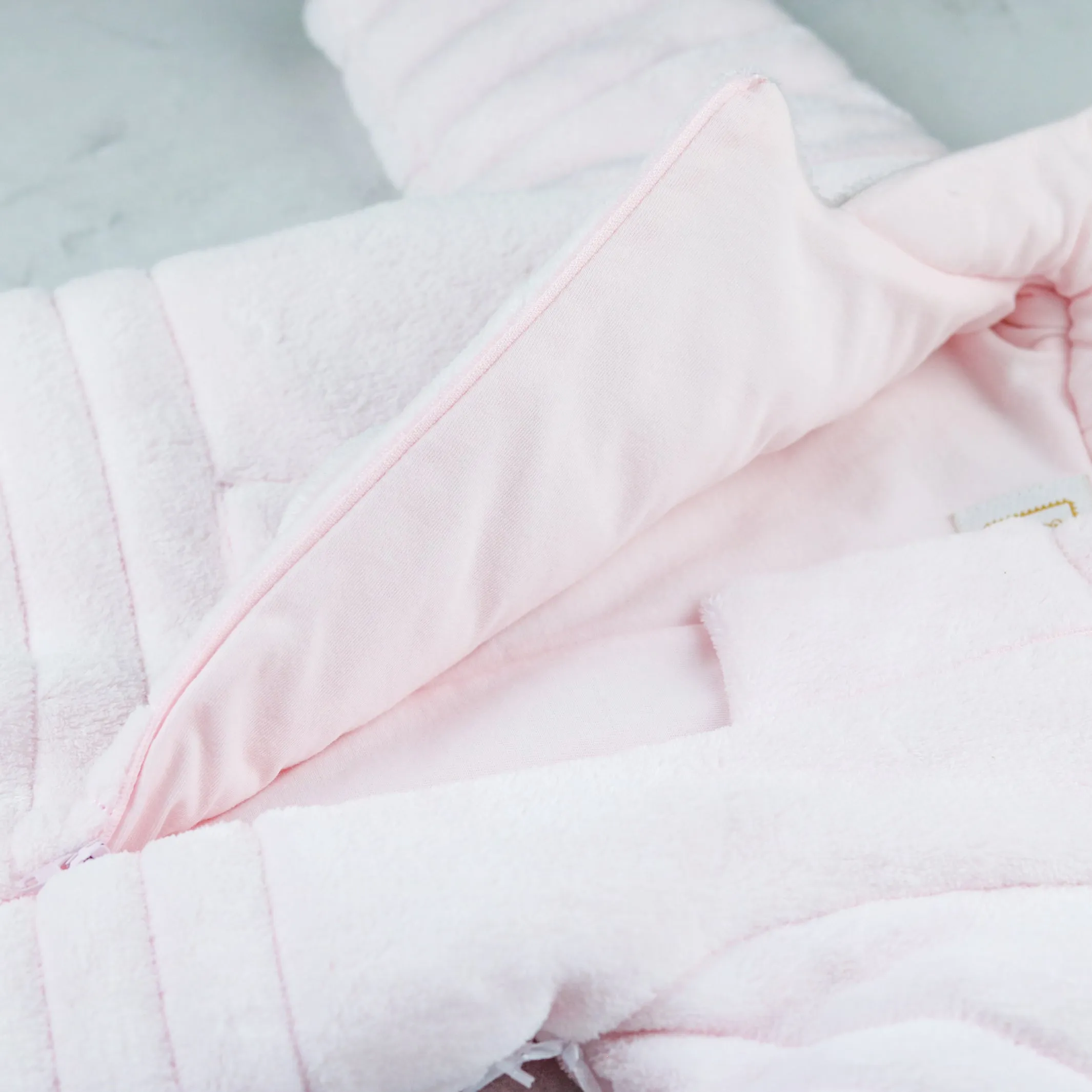 Alison Pink Fleece Baby Pramsuit