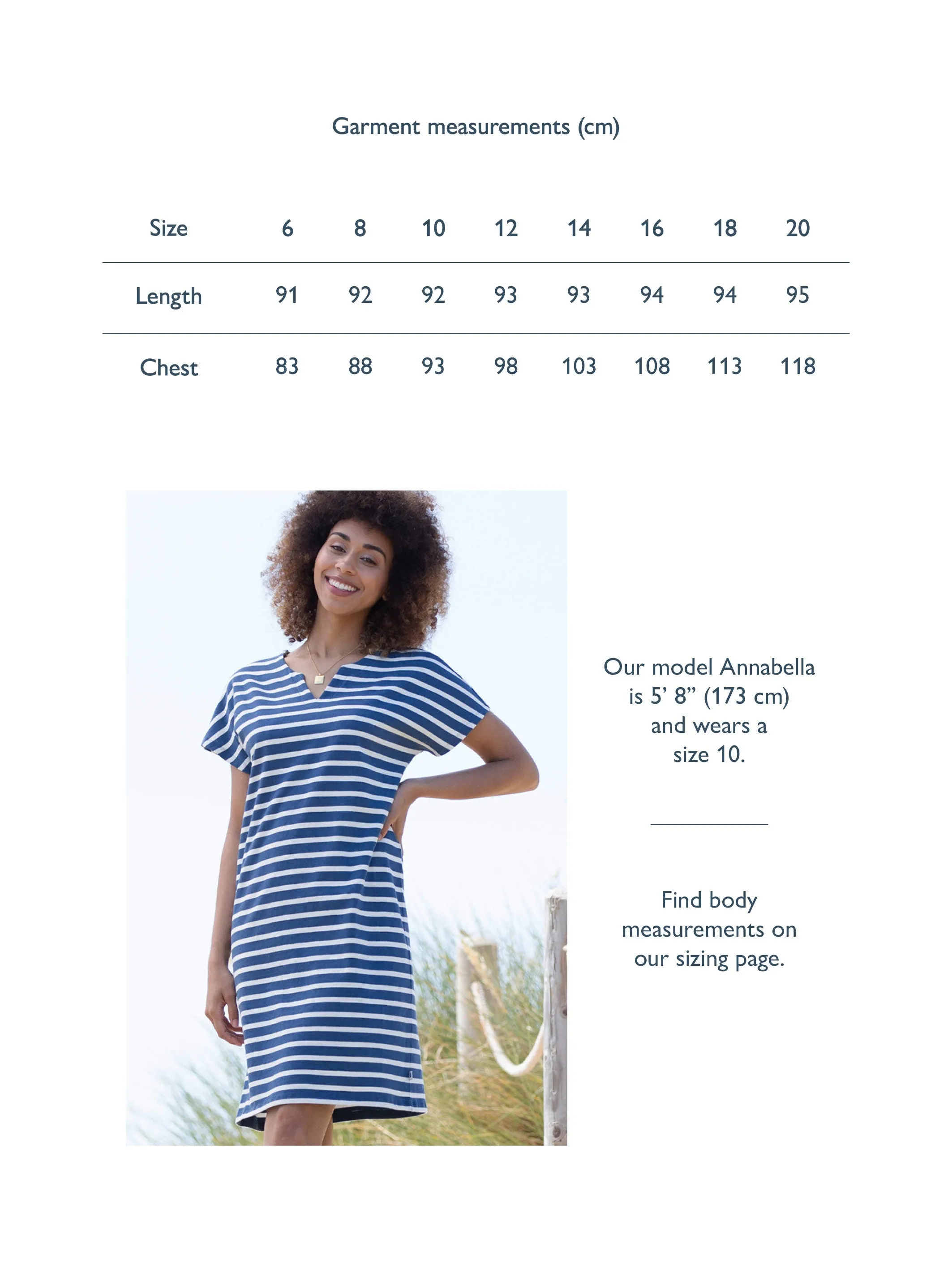 Alum jersey dress navy stripe