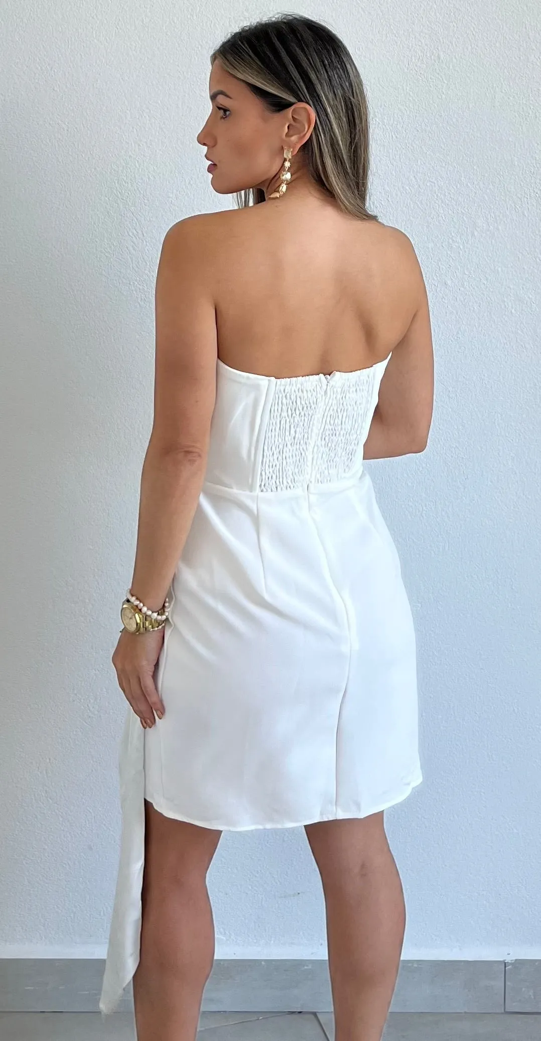 Always Celebrating White Strapless Dress