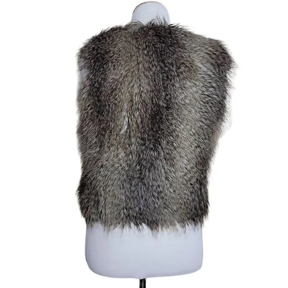 Ann Taylor Faux Fur Vest Brown XS