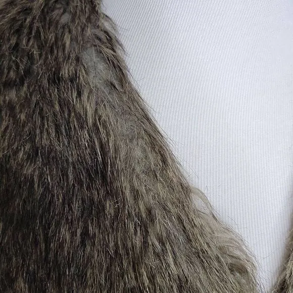 Ann Taylor Faux Fur Vest Brown XS