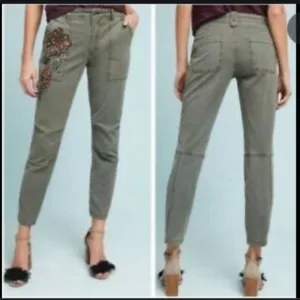ANTHROPOLOGIE The Wanderer Beaded Denim Pant - 25