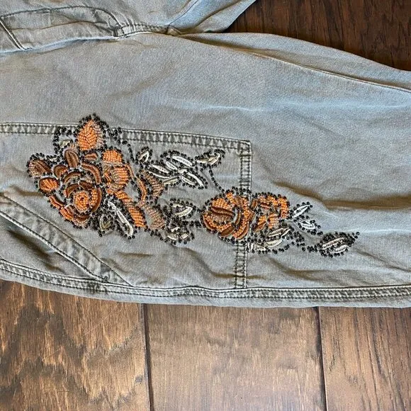 ANTHROPOLOGIE The Wanderer Beaded Denim Pant - 25