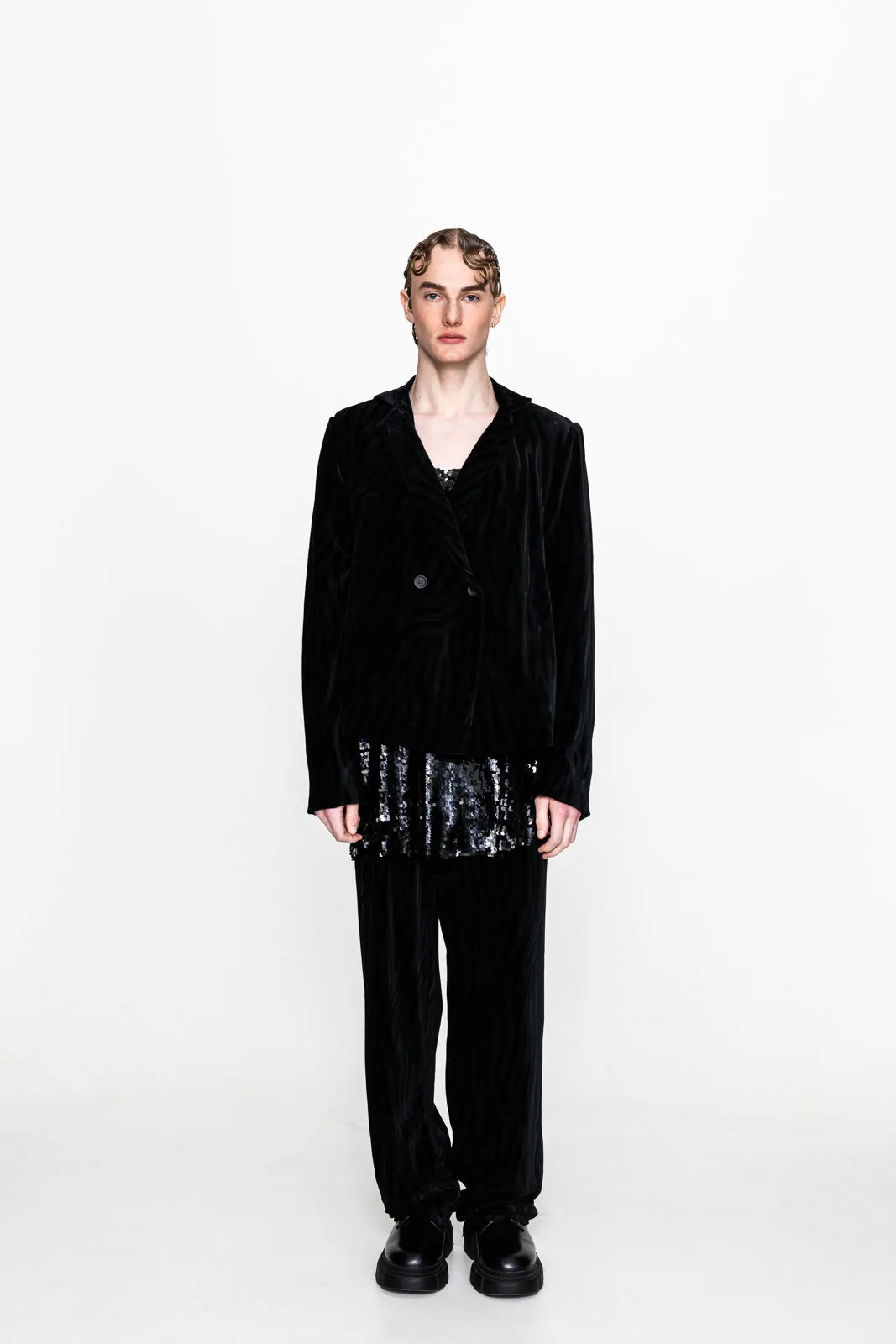 Antonio Velvet Blazer Black